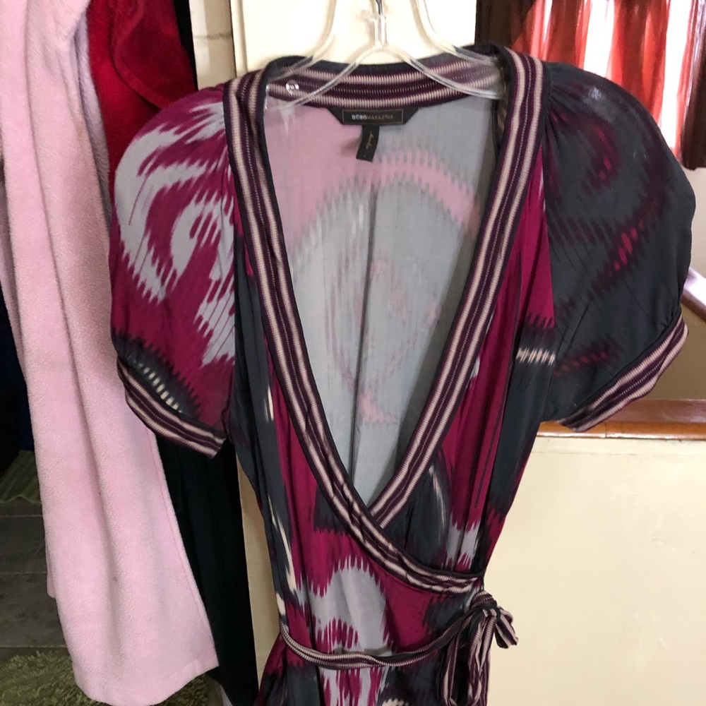 Gray and pink BCBG blouse